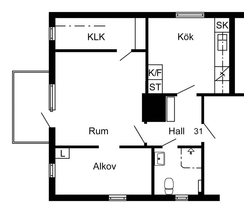 1 rums lägenhet i Boliden