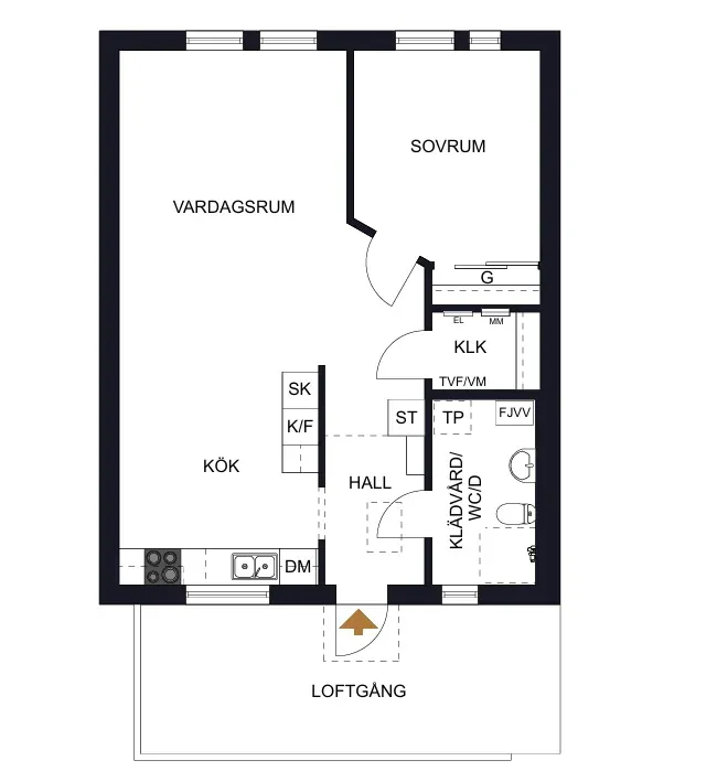 Modern och välplanerad 2rok i attraktiva Maria Park