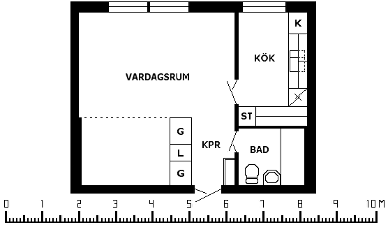 1 rums lägenhet i STOREBRO