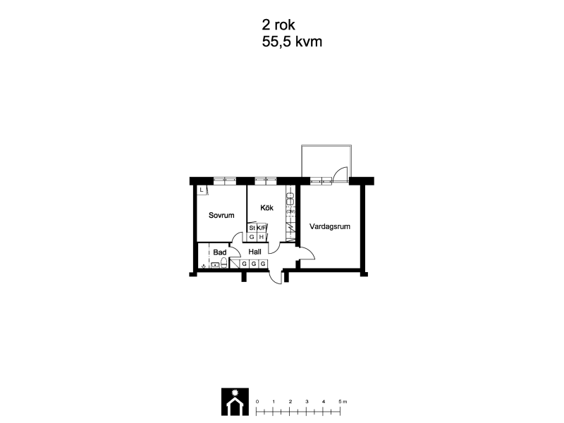 2 rums hus i KARLSTAD