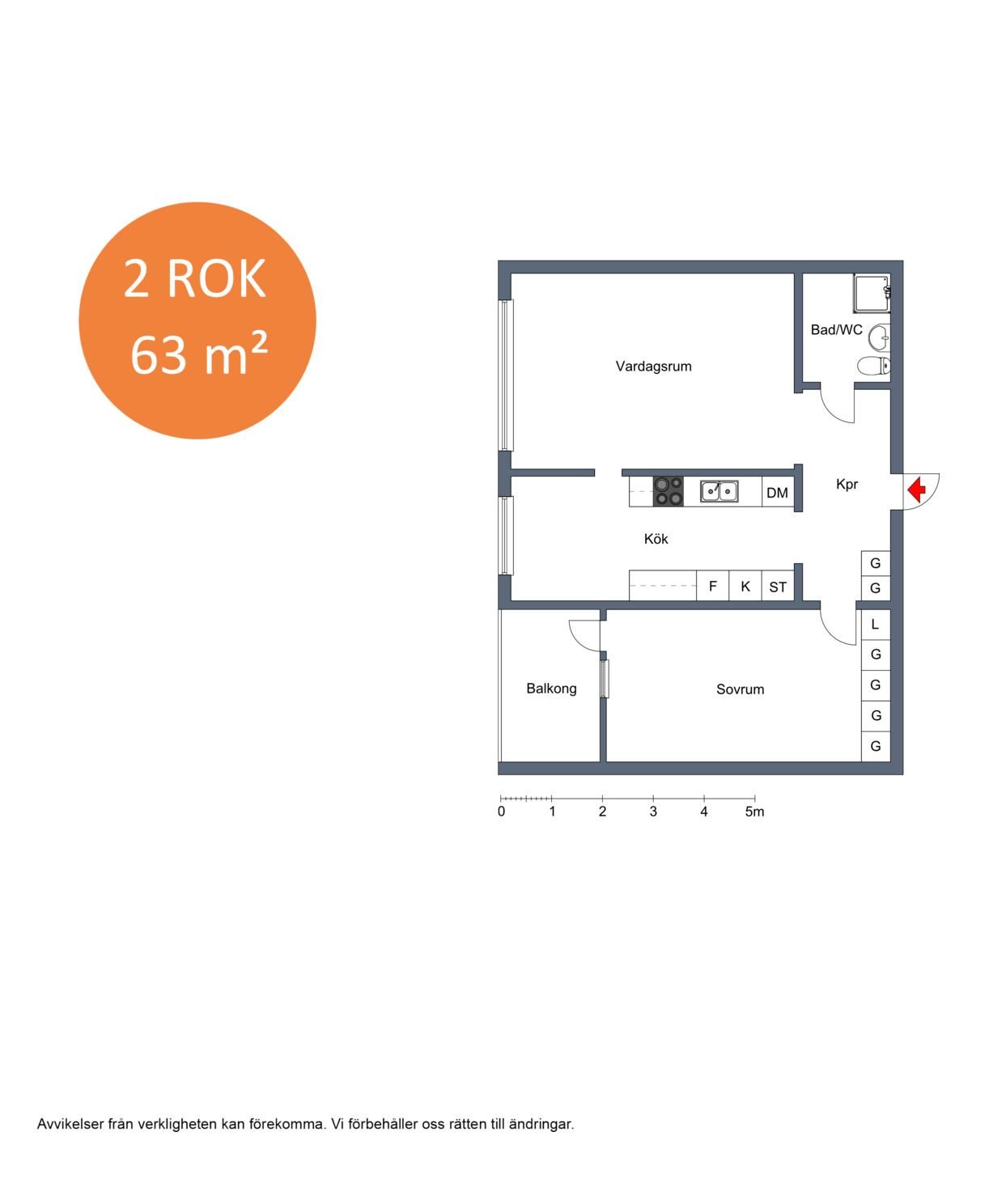 2 rums lägenhet i Eskilstuna