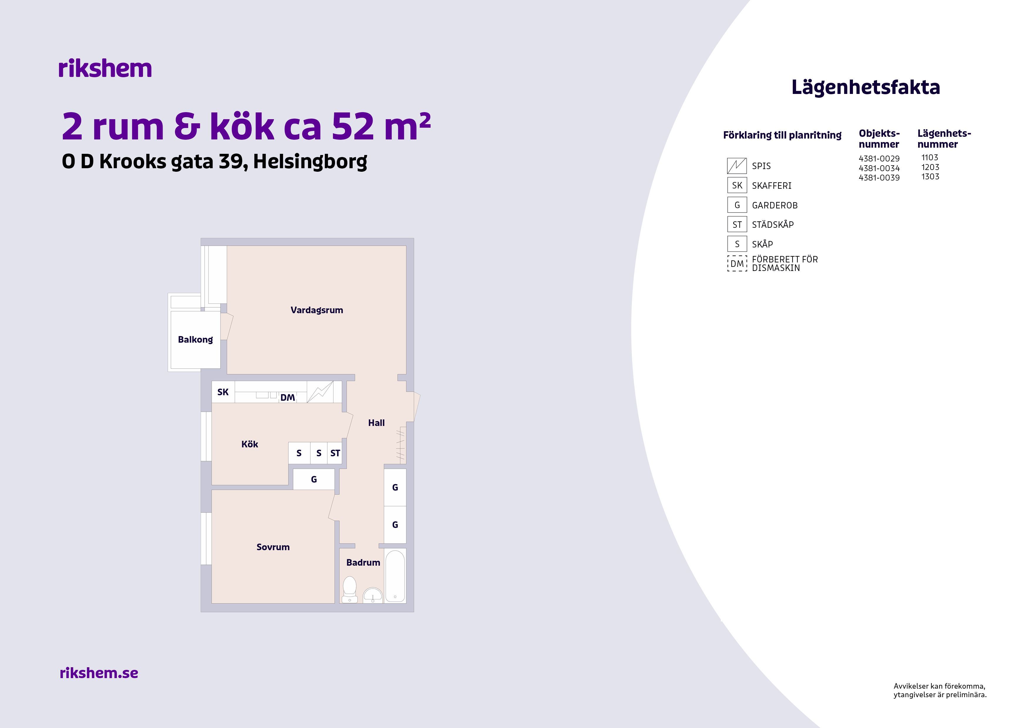 2 rums lägenhet i Helsingborg 