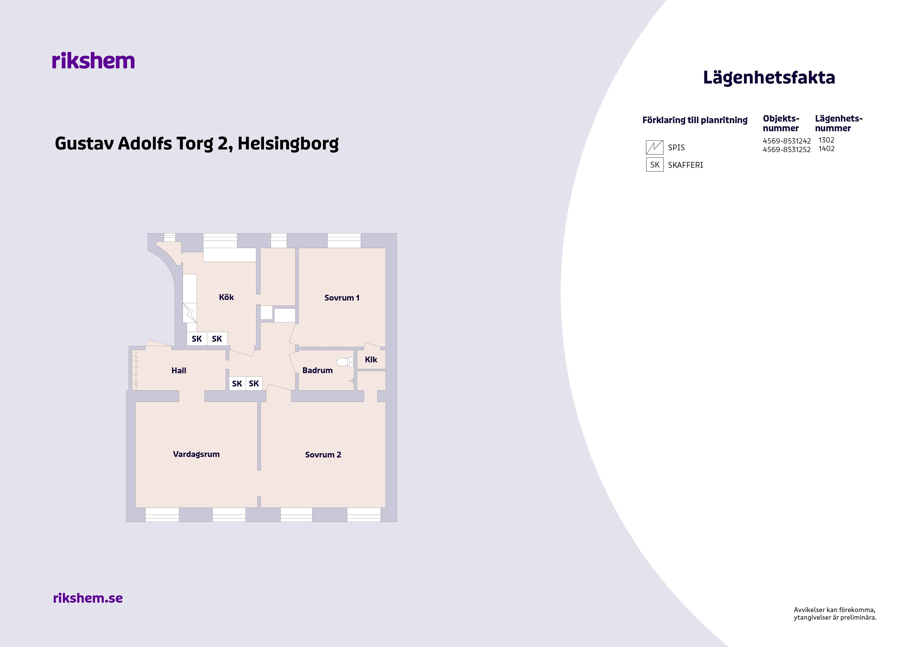 3 rums lägenhet i Helsingborg 