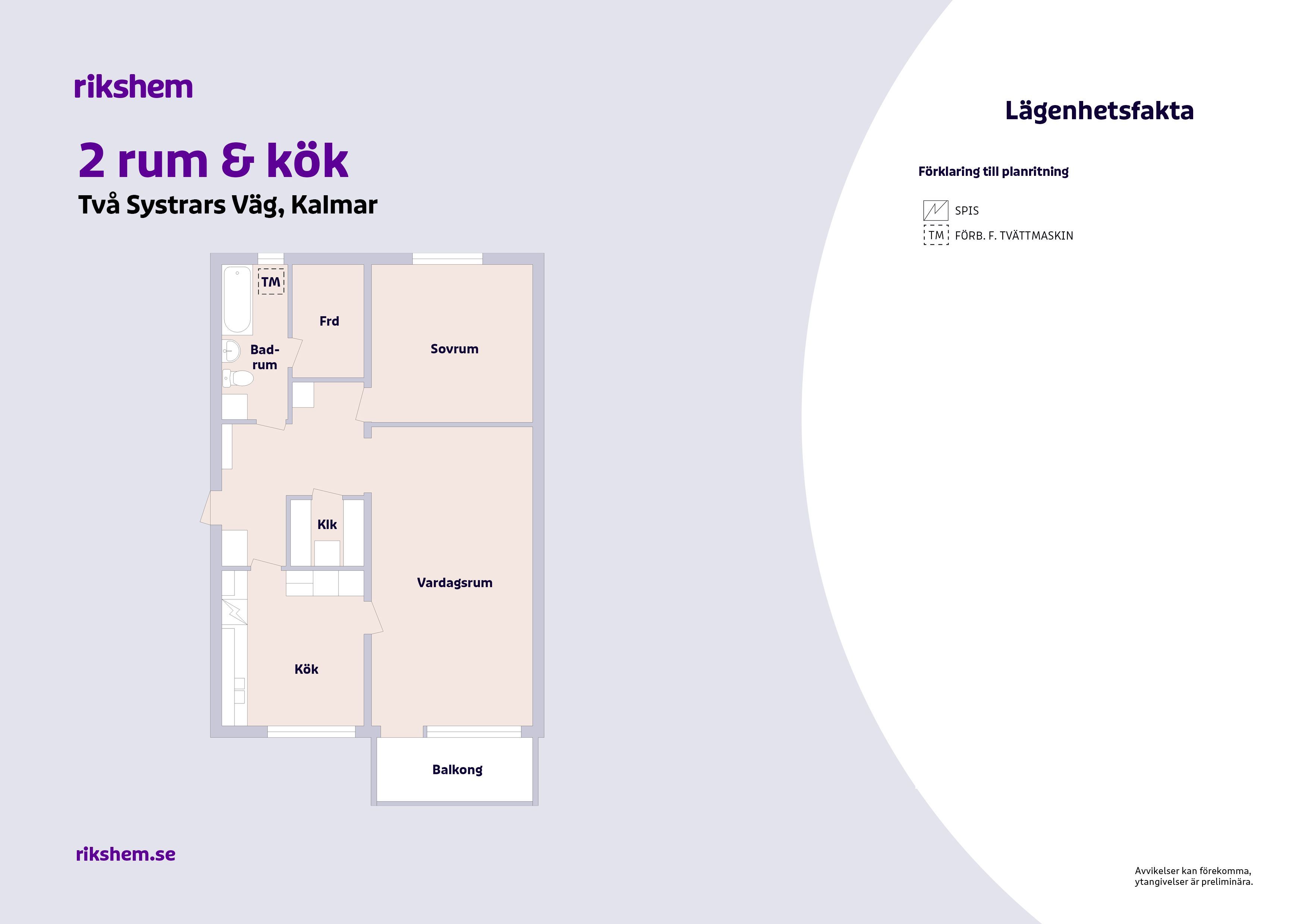 2 rums lägenhet i Kalmar 