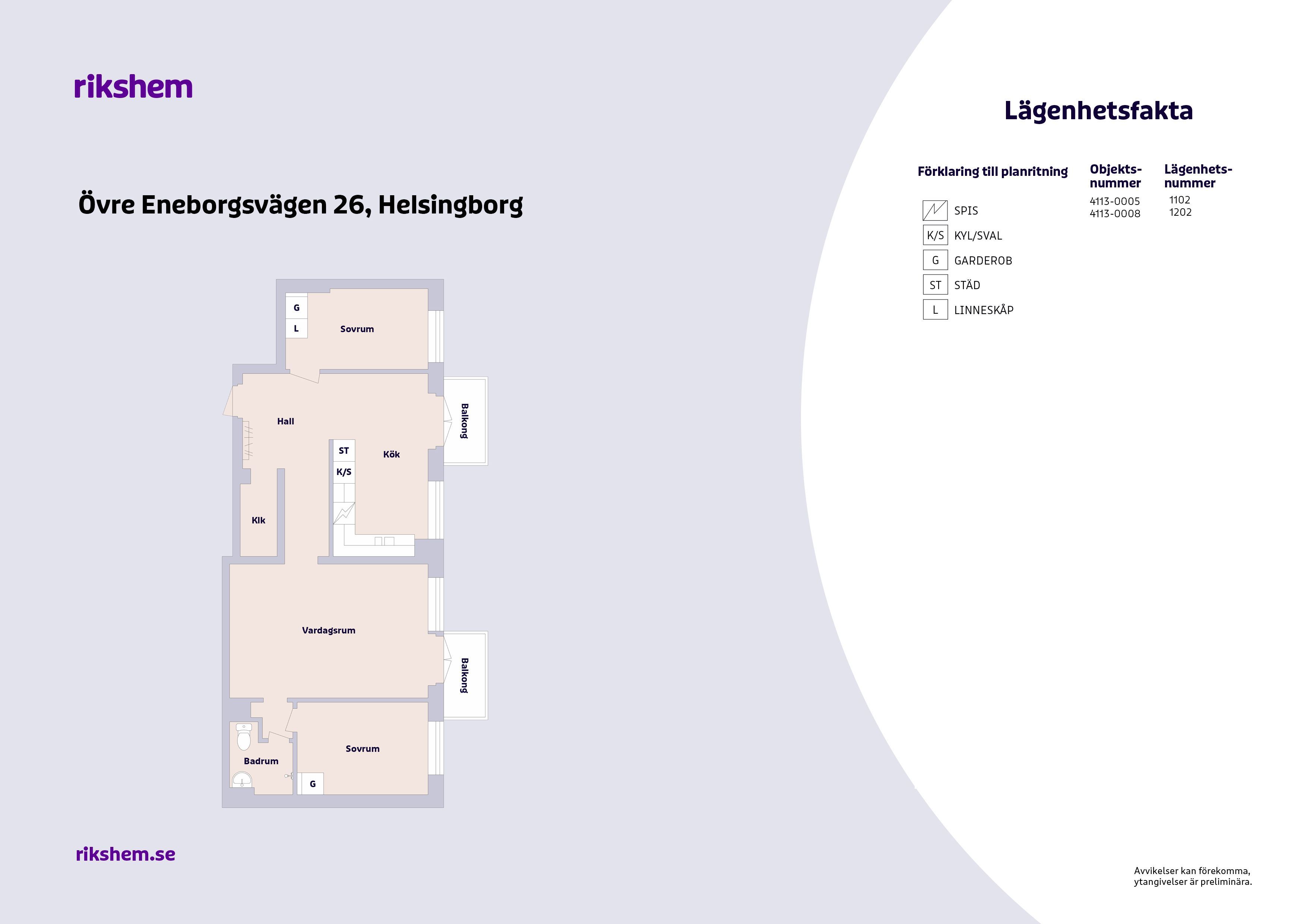 3 rums lägenhet i Helsingborg 