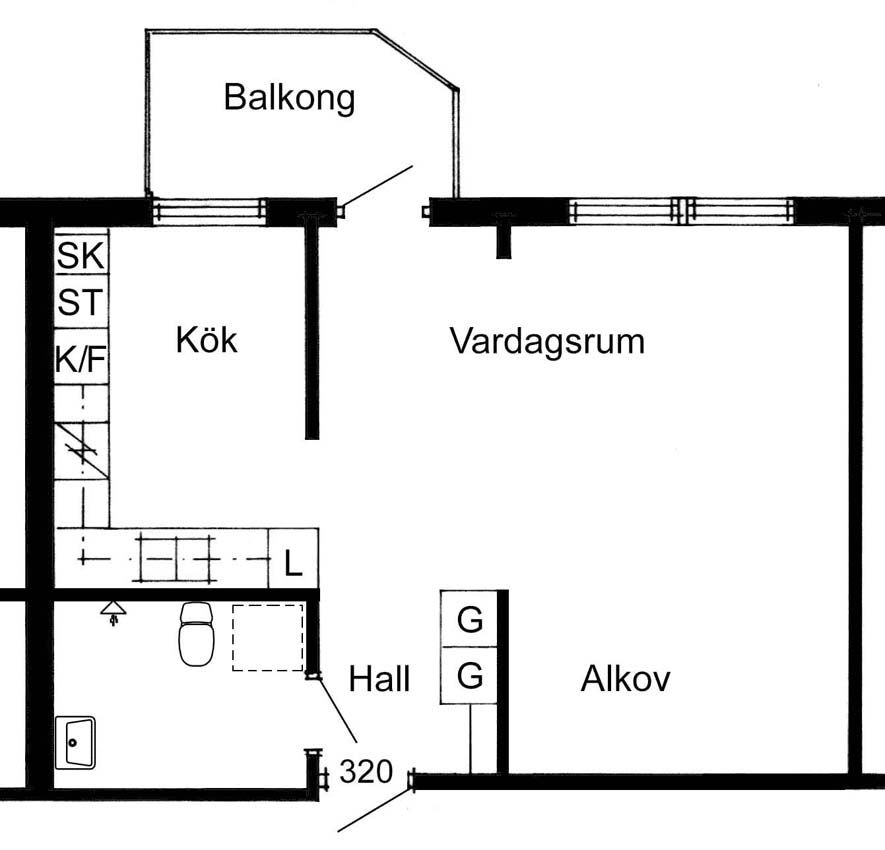 1 rums lägenhet i Skellefteå