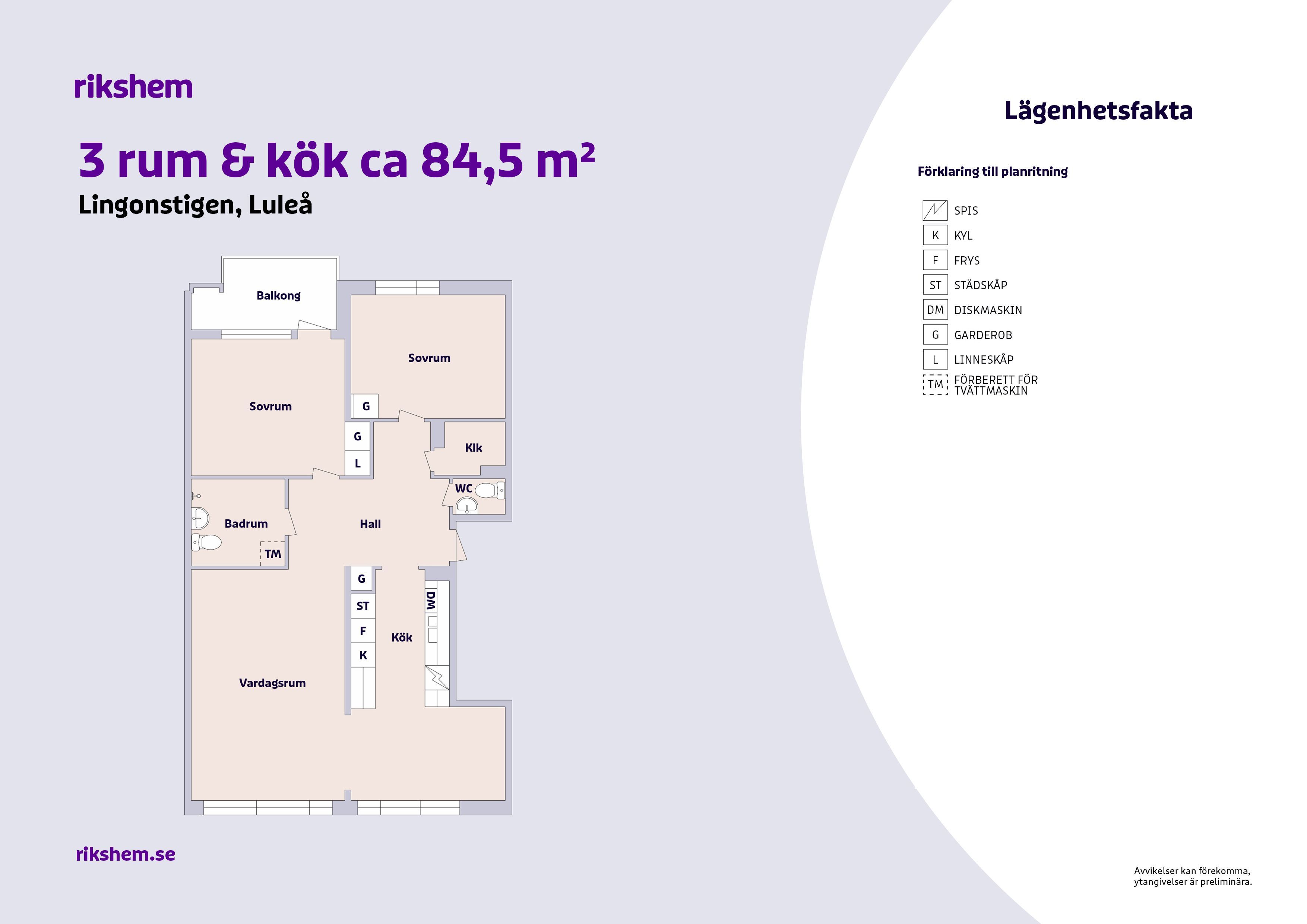 3 rums lägenhet i Luleå 