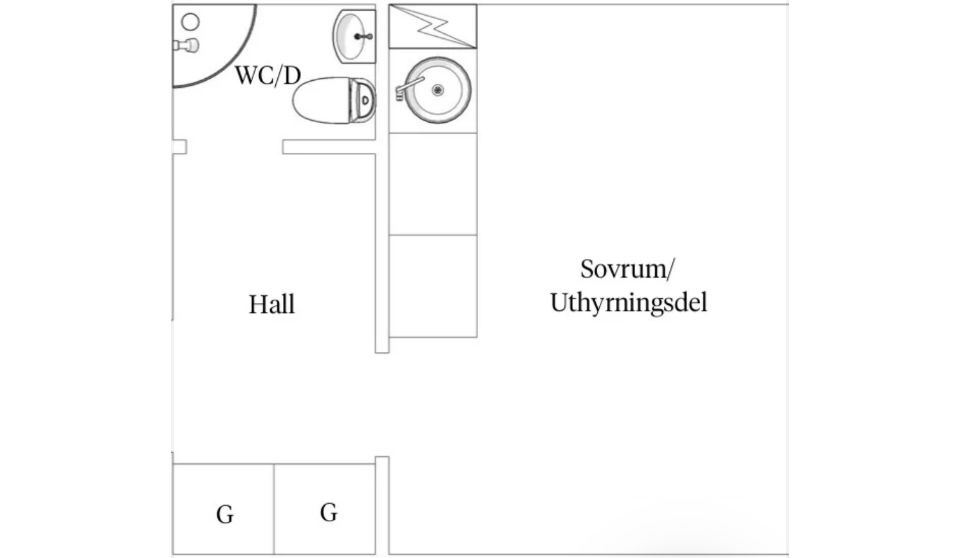 Nyrenoverad och möblerad uthyrningsdel (18 kvm) – Viggbyholm