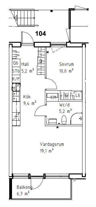 2 rums lägenhet i Byske