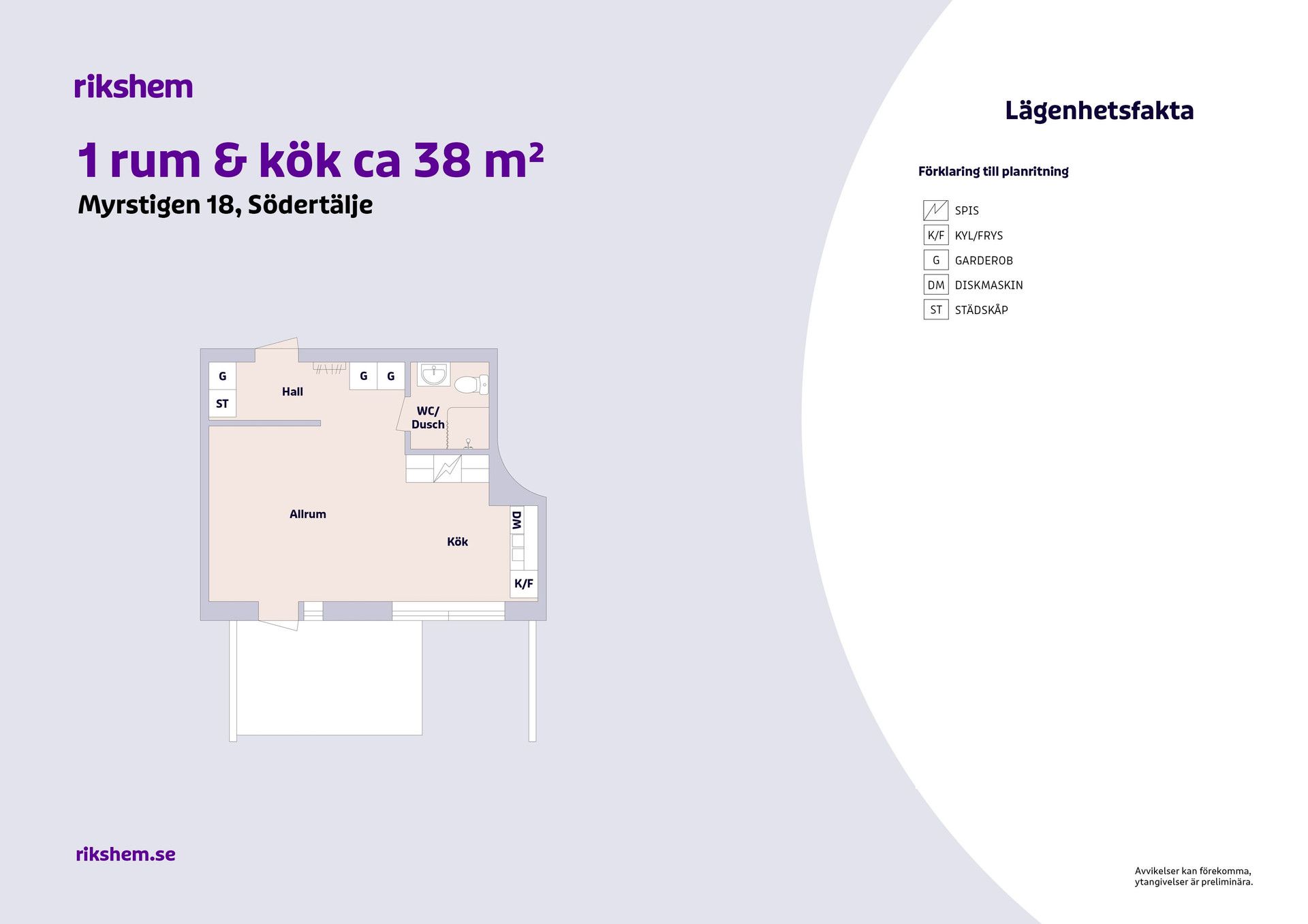 1 rums lägenhet i Södertälje 