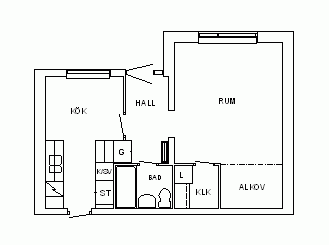 1 rums lägenhet i BERGVIK