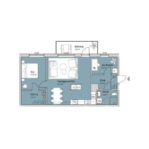 Modern 3:a med balkong och fri utsikt mot centrum – söderläge