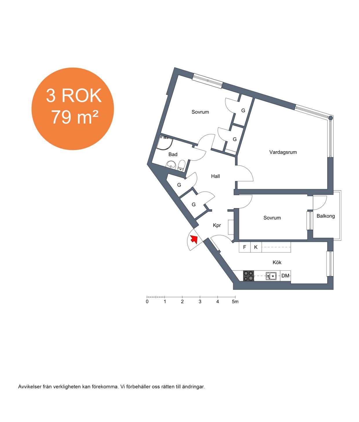 3 rums lägenhet i Eskilstuna