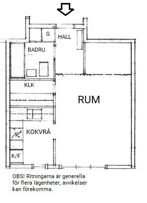 1 rums lägenhet i Grebbestad
