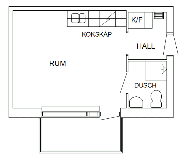1 rums lägenhet i SÖDERHAMN
