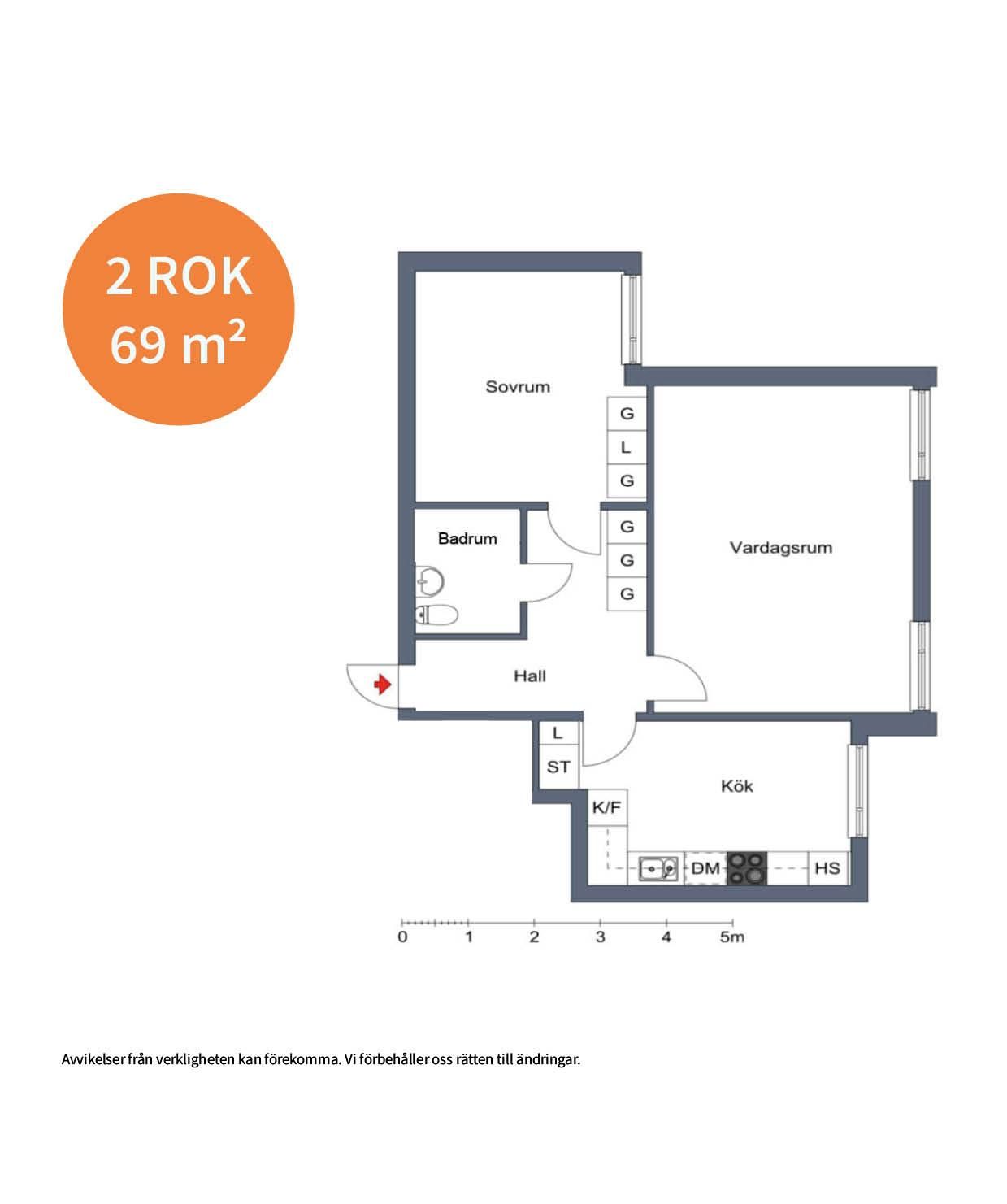 2 rums lägenhet i Eskilstuna