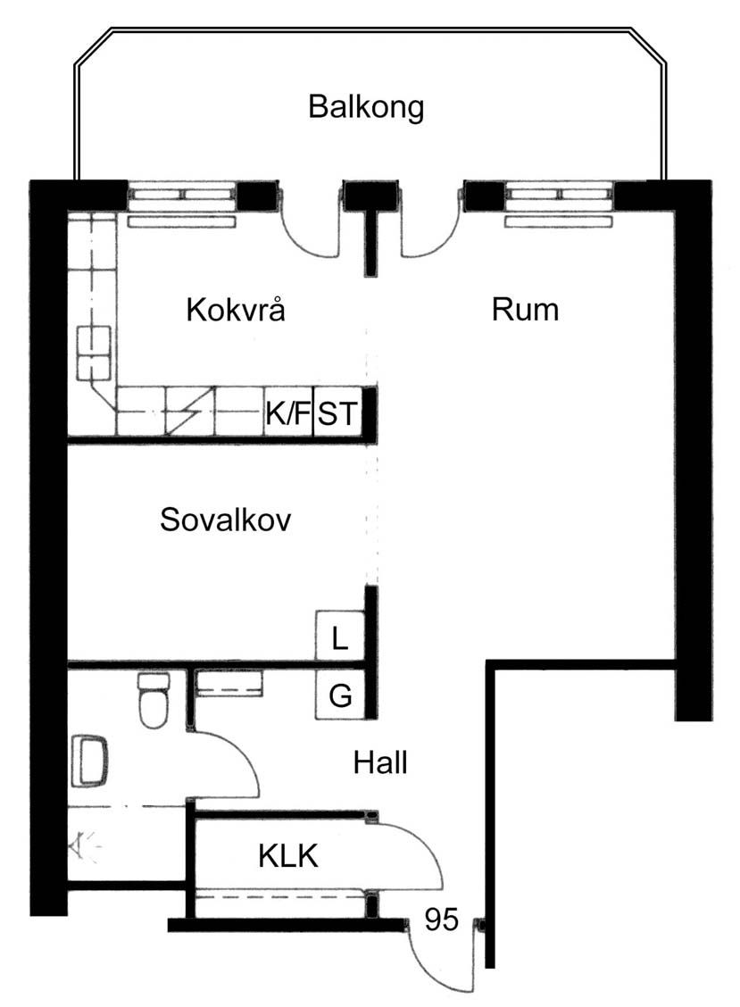 1 rums lägenhet i Byske
