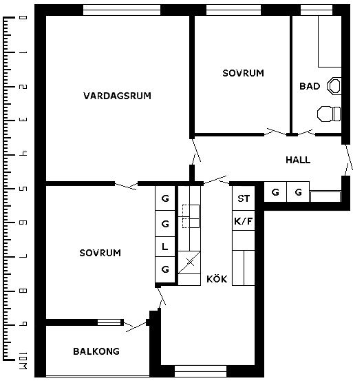 3 rums lägenhet i STOREBRO